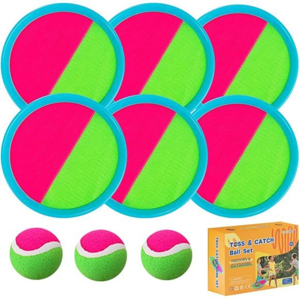 Toss Game Set 6 Paddles 3 Balls Beach Outdoor